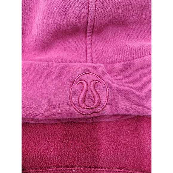 Vintage Cropped‎ Lululemon Hoodie Pink Oversized Y2K Athletic Full Zip M - Picture 13 of 14